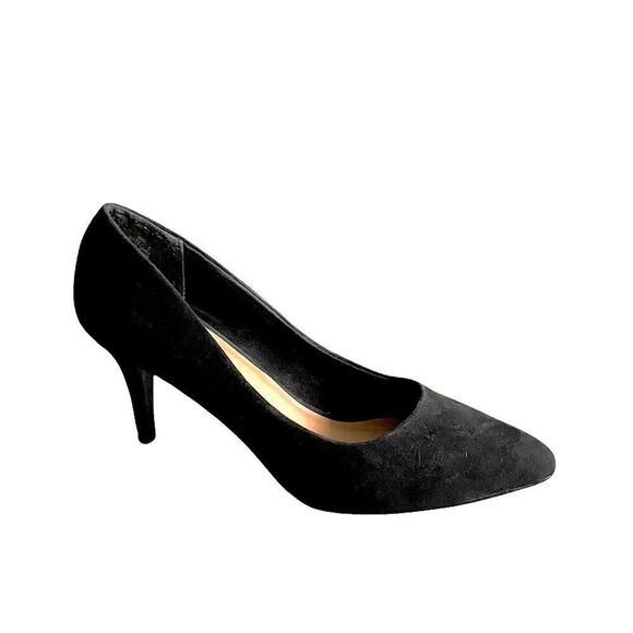 STEVE MADDEN Suede Pointy Toe High Heeled Pumps Heels Black 7.5 - Picture 1 of 10